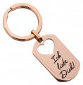 Schlüsselanhänger Edelstahl PVD rosé Dog Tag mit ausgestanztem H